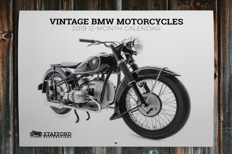 Vintage BMW Motorcycles 2019 Wall Calendar Tim Stafford Restorations