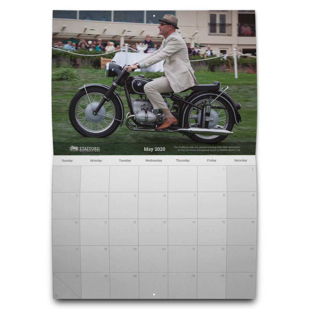 Vintage BMW Motorcycles 2020 Wall Calendar Tim Stafford Restorations