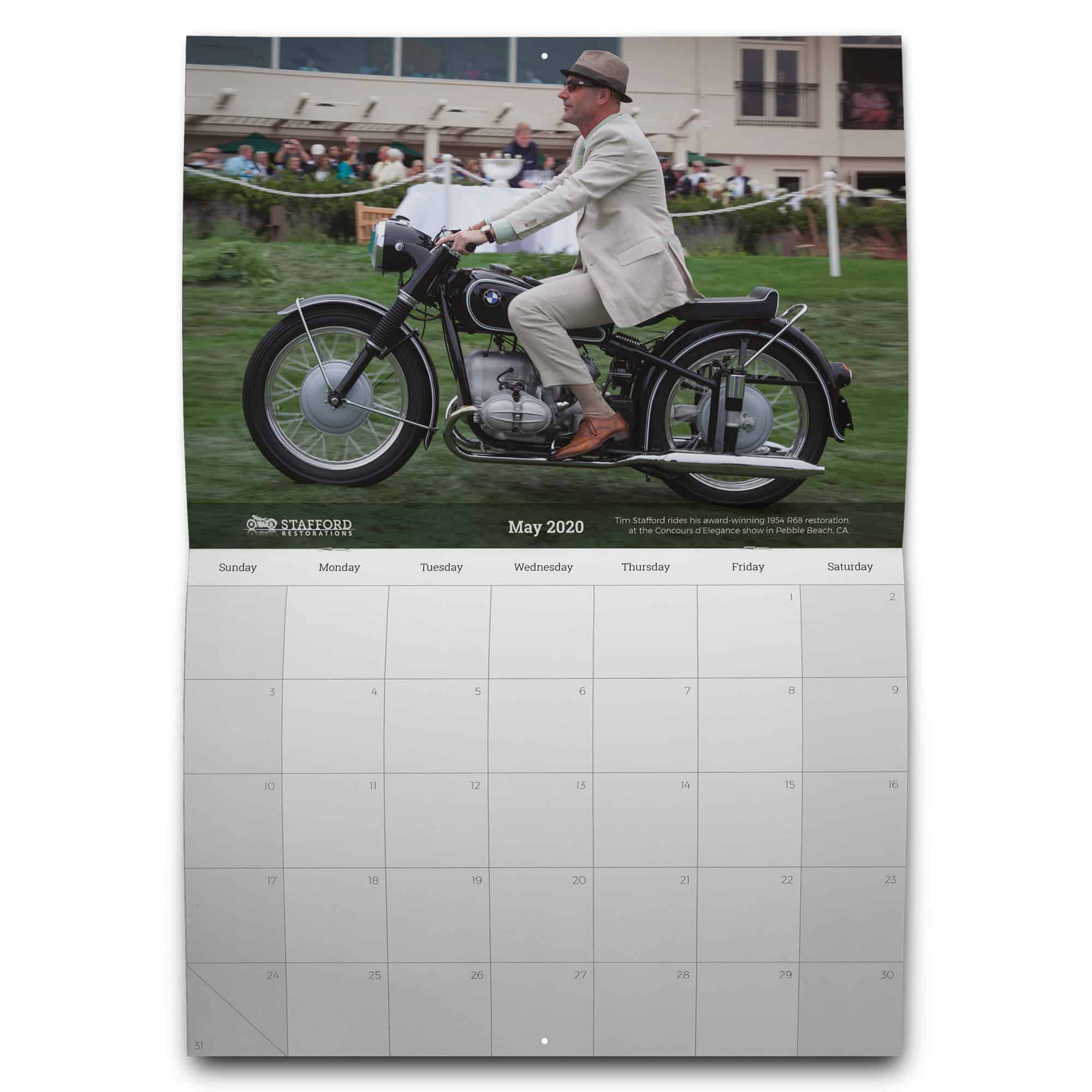 Original BMW Motorcycle Wall Calendar 2021 